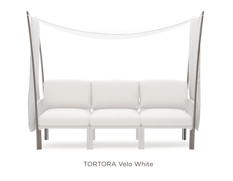 Load image into Gallery viewer, Komodo Ombra 3 Sunshade - Custom Wood DesignsNardi Komodo Ombra 3 sunshade accessory attached to a sofa, featuring white fabric and sleek design for outdoor shade and comfort.Komodo Accesories Sofa Nardi24575207873559White Velo

