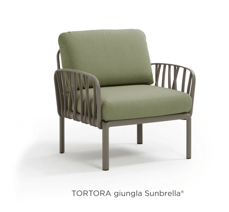 Load image into Gallery viewer, Komodo Poltrona Modular Outdoor Armchair for Sofa - Custom Wood DesignsNardi Komodo outdoor modular armchair by Custom Wood Designs with sunbrella fabric in tortora color, part of outdoor sofa set.Nardi Outdoor Sofa Poltrona24575214142391Tortora Giugla Sunbrella
