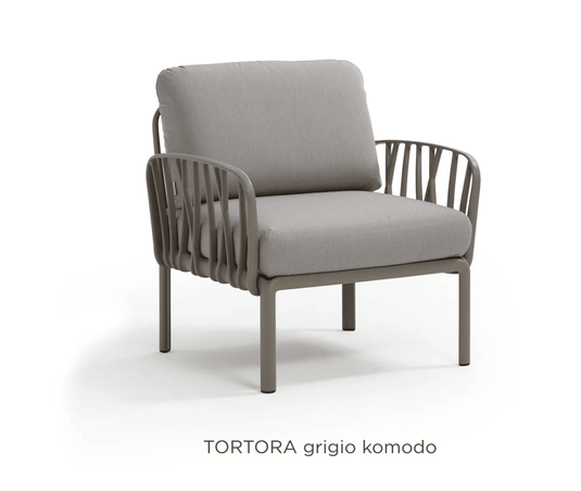 Komodo Poltrona Modular Outdoor Armchair for Sofa - Custom Wood DesignsNardi Komodo Poltrona modular outdoor armchair by Custom Wood Designs, featuring a stylish grey fabric cushion and wooden frame.Nardi Outdoor Sofa Poltrona24575214009623Tortora Grigio