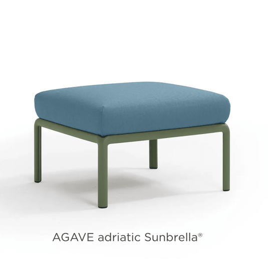 Nardi Komodo Pouf from the Agave Adriatic Komodo outdoor sofa section, showing a stylish, modular seating piece in natural outdoor setting.
