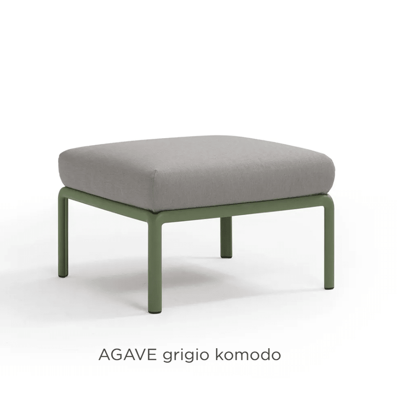 Load image into Gallery viewer, Nardi Komodo Pouf, outdoor sectional sofa module with agave gray finish, showing textured woven design and plush seating.
