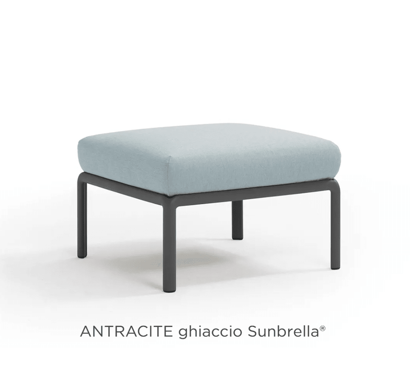 Load image into Gallery viewer, Nardi Komodo Pouf in antracite and ghiaccio, part of the outdoor Komodo sofa modular seating collection, showing a sleek, modern design.
