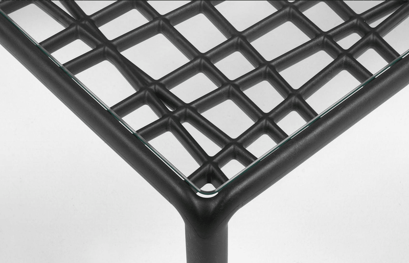 Load image into Gallery viewer, Komodo Tavolino Vetro Glass Outdoor Table - Custom Wood DesignsNardi Komodo Tavolino Vetro glass outdoor table with white top, suitable for patio or garden settings.Outdoor Nardi Table Komodo24575200623511Tortora Vetro
