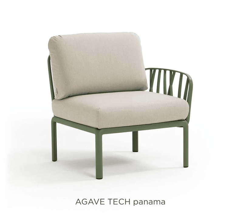 Load image into Gallery viewer, Komodo Terminal Module Outdoor Sofa - Custom Wood DesignsNardi Komodo Terminal Module outdoor sofa with sunbrella fabric and agave finish, designed for stylish outdoor lounging.Nardi Outdoor Sofa Komodo24575209898391Agave Tech
