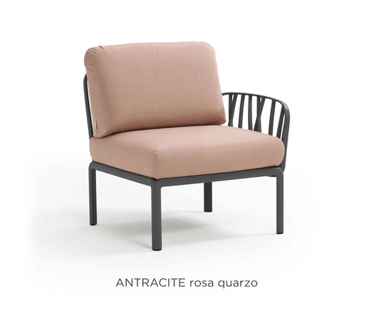 Komodo Terminal Module Outdoor Sofa - Custom Wood DesignsNardi Komodo Terminal Module outdoor sofa in anthracite and rosa quarzo Sunbrella fabric, designed for outdoor relaxation.Nardi Outdoor Sofa Komodo24575209169015Antracite Rosa Quarzo