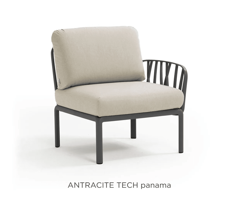 Load image into Gallery viewer, Komodo Terminal Module Outdoor Sofa - Custom Wood DesignsNardi Komodo Terminal Module outdoor sofa in anthracite with Sunbrella fabric, designed for stylish outdoor lounging.Nardi Outdoor Sofa Komodo24575209036247Antracite Tech

