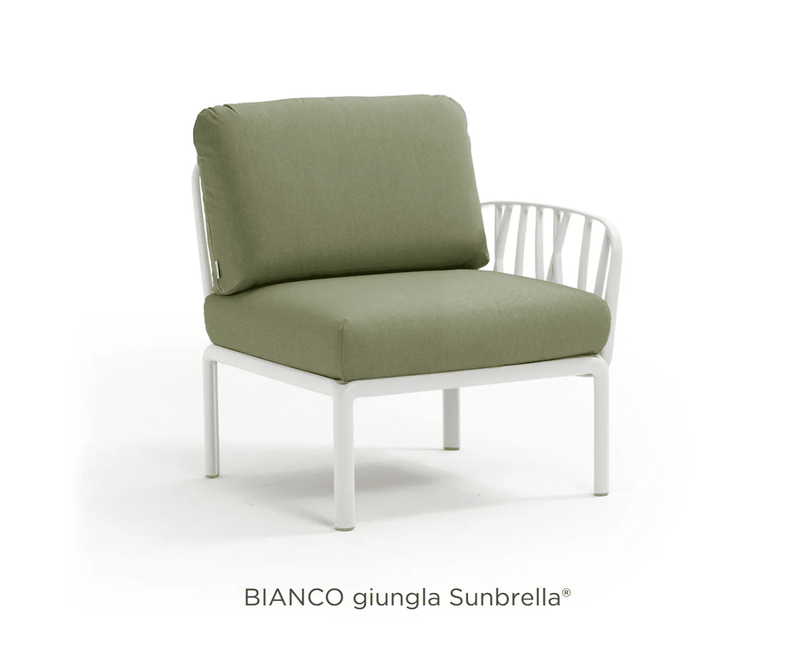 Load image into Gallery viewer, Komodo Terminal Module Outdoor Sofa - Custom Wood DesignsNardi Komodo outdoor sofa module in Bianco Ginula Sunbrella fabric, showcasing the modular outdoor sofa with clean design and comfortable seating.Nardi Outdoor Sofa Komodo24575208572407Bianco Ginula
