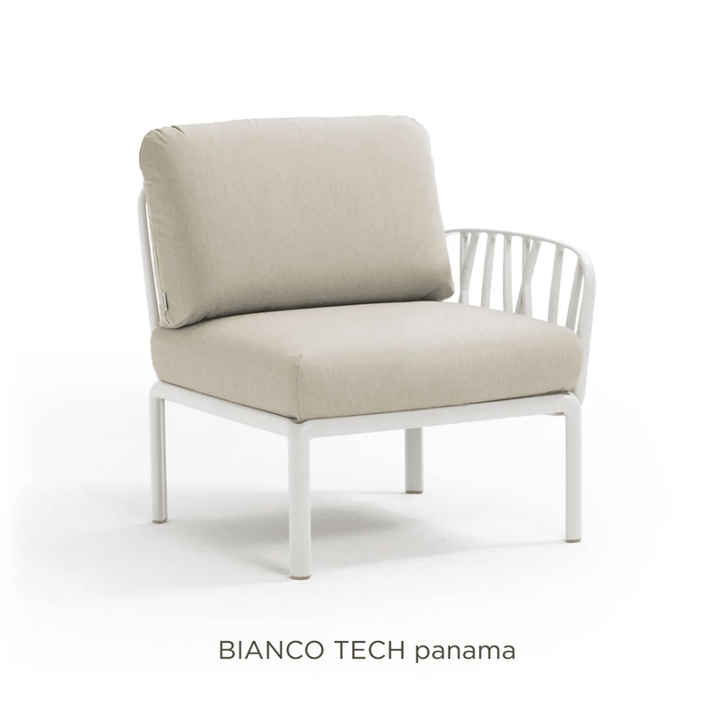 Load image into Gallery viewer, Komodo Terminal Module Outdoor Sofa - Custom Wood DesignsNardi Komodo Terminal Module outdoor sofa in Bianco Tech Panama Sunbrella fabric, part of the Nardi outdoor modular sofa collection.Nardi Outdoor Sofa Komodo24575208274103Bianco Tech
