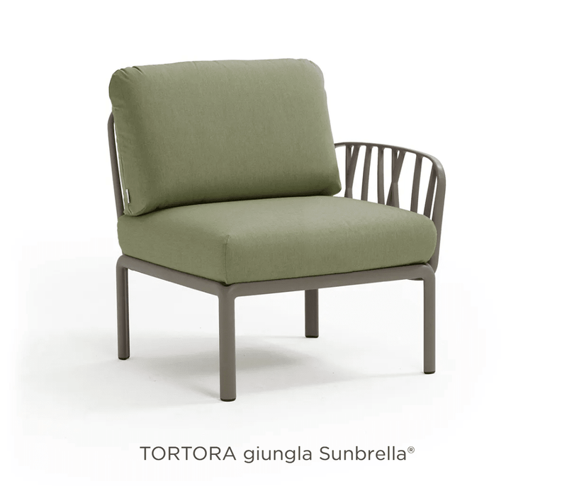 Load image into Gallery viewer, Komodo Terminal Module Outdoor Sofa - Custom Wood DesignsNardi Komodo Terminal Module outdoor sofa in tortora ginula Sunbrella fabric, modular design for outdoor lounging.Nardi Outdoor Sofa Komodo24575207710263Tortora Ginula
