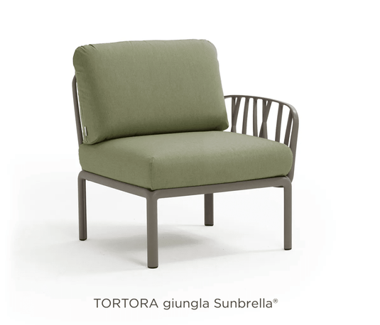 Komodo Terminal Module Outdoor Sofa - Custom Wood DesignsNardi Komodo Terminal Module outdoor sofa in tortora ginula Sunbrella fabric, modular design for outdoor lounging.Nardi Outdoor Sofa Komodo24575207710263Tortora Ginula