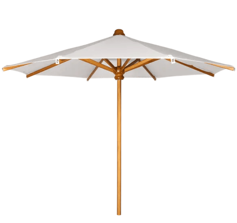 Load image into Gallery viewer, Steel grey Fermob teak parasol with 200cm and 250cm diameter options, ideal for gardens and terraces.
