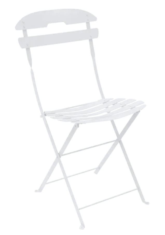 Load image into Gallery viewer, Fermob LA MÔME Chai folding chair in cotton white, showcasing its compact, foldable design for patio or outdoor seating.
