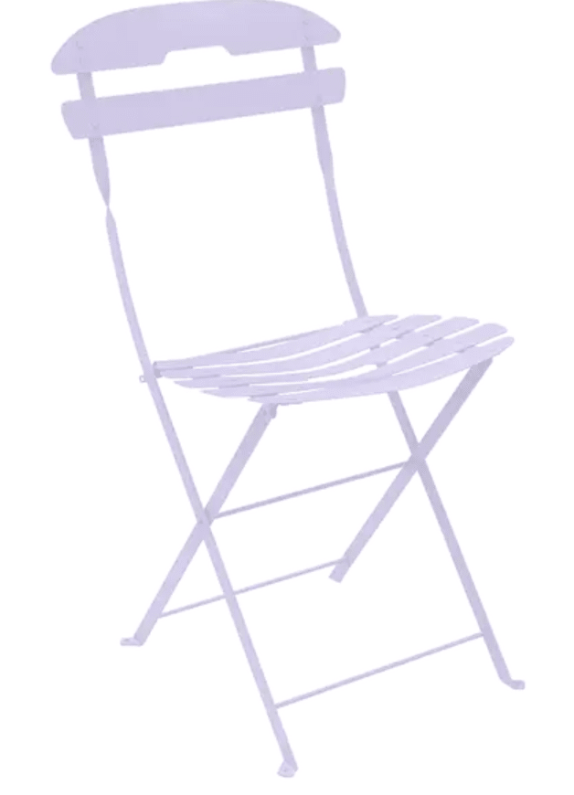 Load image into Gallery viewer, Fermob LA MÔME Chai folding chair in marshmallow color, lightweight and foldable patio furniture for outdoor seating.
