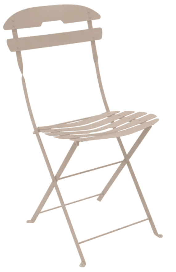 Load image into Gallery viewer, Fermob LA MÔME Chai folding chair in nutmeg color, lightweight and foldable patio furniture for outdoor seating.
