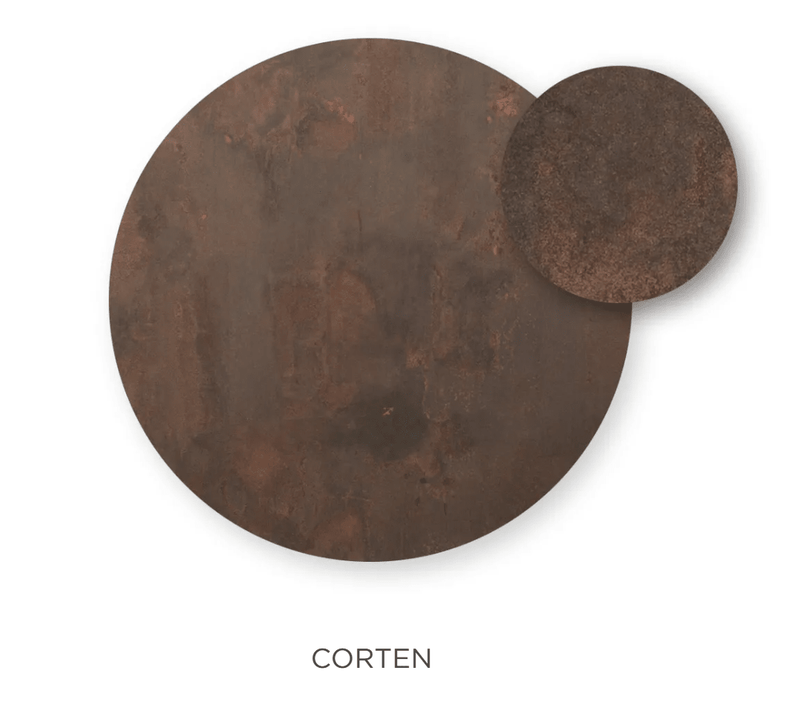 Load image into Gallery viewer, Laminate Table Tops Ø60 , Ø70 , Ø 80, Ø90,Ø100 - Custom Wood DesignsNardi Corten laminate table top in various diameters including 60cm, 70cm, 80cm, 90cm, and 100cm for outdoor restaurant tables.Table Top Nardi24575216798455Corten PianiØ60 cm
