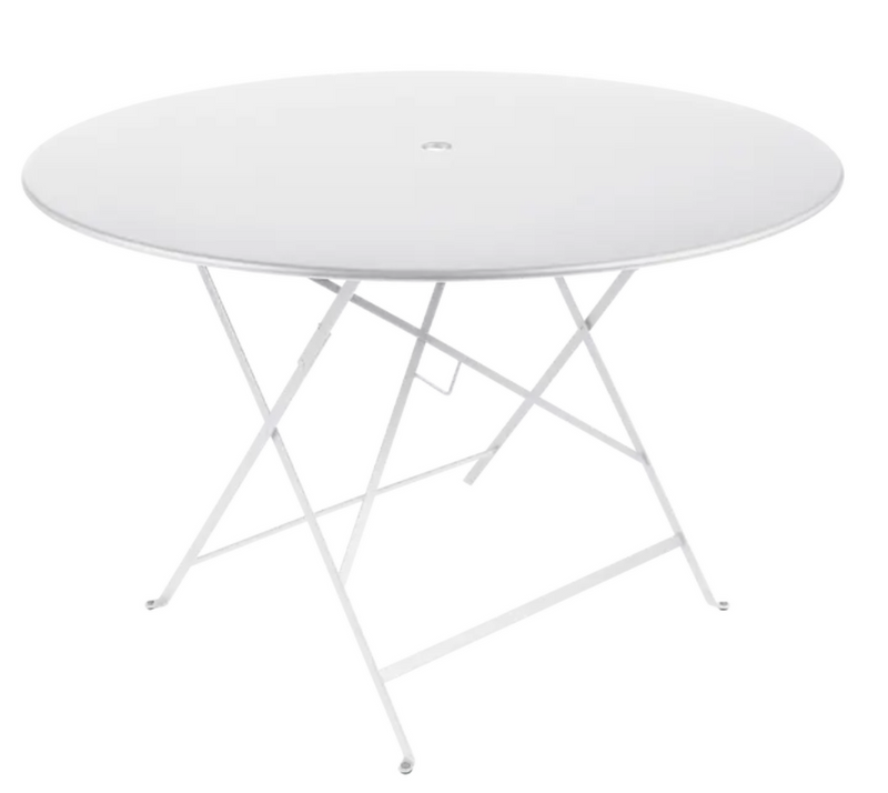 Load image into Gallery viewer, Fermob round bistro table with 117cm diameter, outdoor metal six-seater dining table for outdoor patio or garden.
