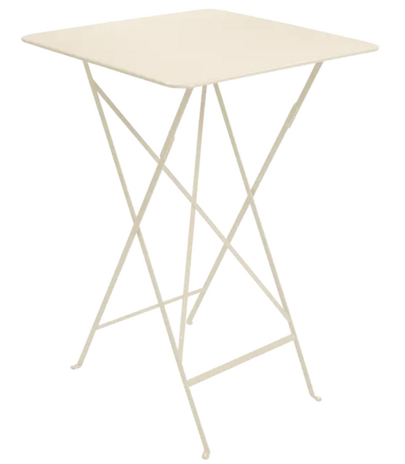 Load image into Gallery viewer, Fermob Bistro high table in latte beige with steel powder-coated finish, foldable outdoor bar table, 71x71 cm for outdoor use.
