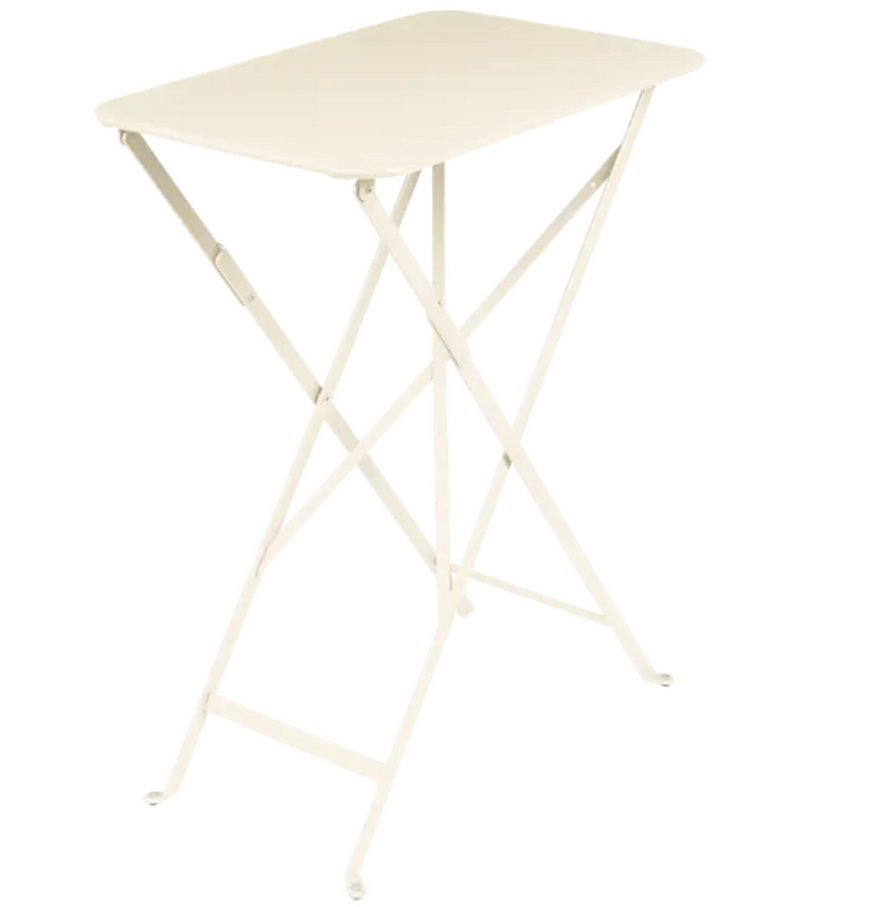 Load image into Gallery viewer, Fermob Bistro folding table in latte beige with steel frame, ideal for outdoor cafes and small spaces, UV resistant.
