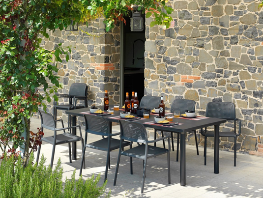 Libeccio Extensible Table - Custom Wood DesignsNardi Libeccio Extensible Outdoor Table in antracite, showing its sleek design and extendable feature for outdoor dining.Outdoor Table Nardi24575205075895Bianco