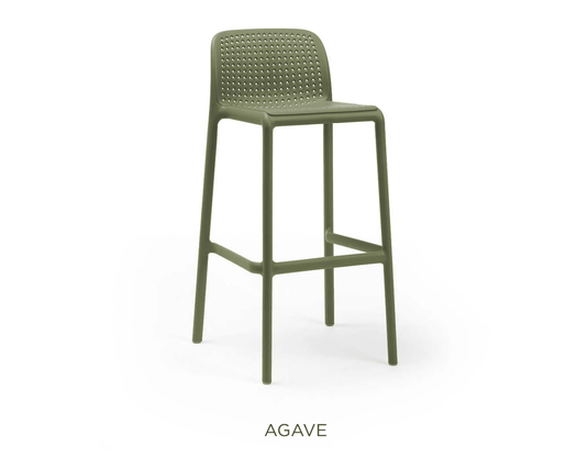 Lido Bar Stool by Nardi - Custom Wood DesignsNardi Lido high stackable outdoor bar stool with agave green finish on a patio setting, showcasing its sleek design and durable material.Nardi High Stool Stackable24575205413367Agave
