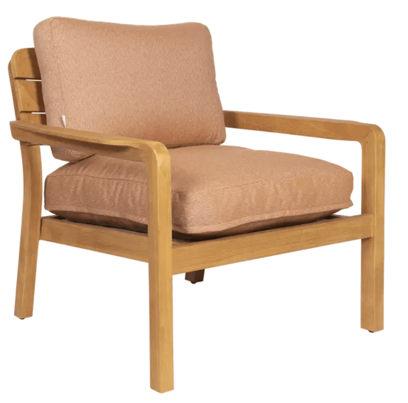 Load image into Gallery viewer, Lodge Low Armchair Teak - Custom Wood DesignsTerracotta outdoor teak armchair by Fermob with low armrests, suitable for hotel terrace or outdoor seating areas.Armchair Outdoor Teak24575191027991Terracotta
