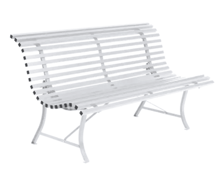 Load image into Gallery viewer, Louisiane 150cm Outdoor Bench - Custom Wood DesignsLouisiane 150cm white outdoor folding bench by Fermob, featuring steel construction and suitable for commercial outdoor spaces.Folding Bench Fermob5017.0Cotton White
