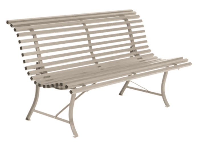 Load image into Gallery viewer, Louisiane 150cm Outdoor Bench - Custom Wood DesignsLouisiane 150cm outdoor folding steel bench by Fermob, featuring a Nutmeg color and sturdy commercial outdoor furniture design.Folding Bench Fermob5009.0Nutmeg
