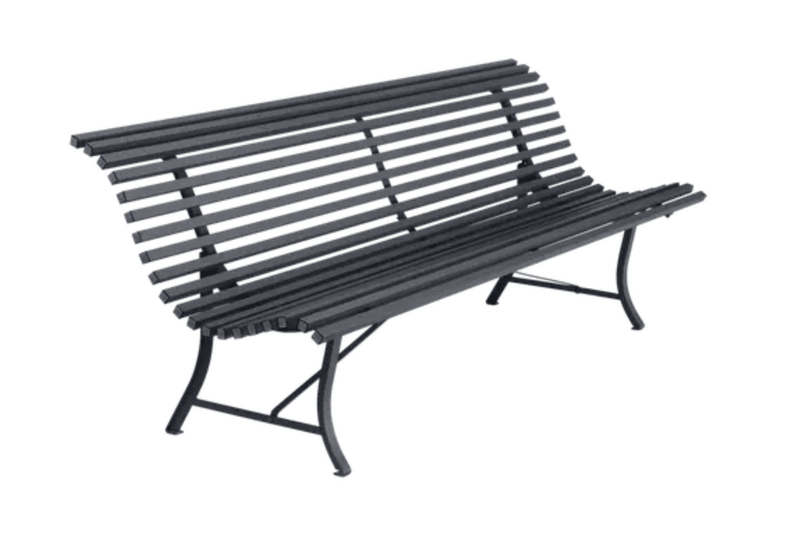 Load image into Gallery viewer, Louisiane 200cm Outdoor Bench 4 Seater - Custom Wood DesignsFermob Louisiane 200cm outdoor folding metal bench in antracite, 4-seater garden seating for outdoor furniture.Folding Bench Fermob5023.0Anthracite
