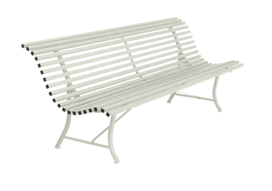 Louisiane 200cm Outdoor Bench 4 Seater - Custom Wood DesignsFermob Louisiane 200cm outdoor folding bench in clay grey, 4-seater garden metal outdoor furniture for seating.Folding Bench Fermob5018.0Clay Grey