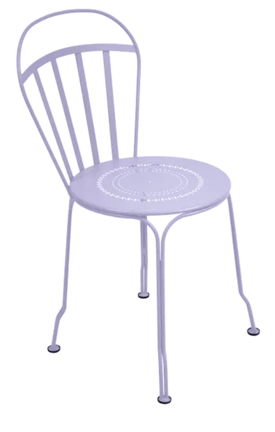 Fermob Louvre outdoor chair with a sleek, modern design and white finish, ideal for garden or patio seating.