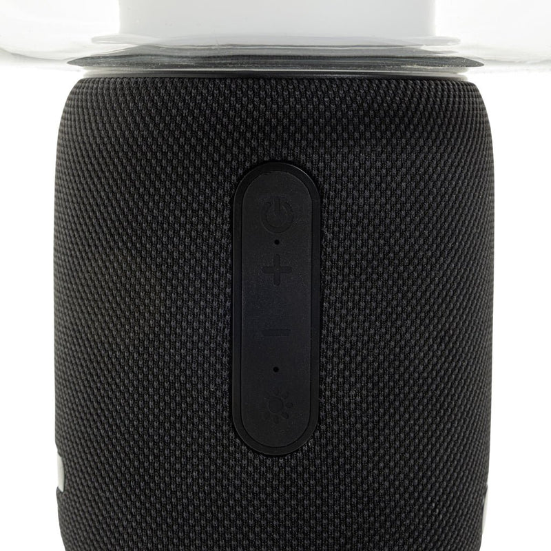 Load image into Gallery viewer, XD Xclusive Lux RCS recycled plastic 10W speaker lamp with custom wood design, combining eco-friendly audio and lighting in one unit.
