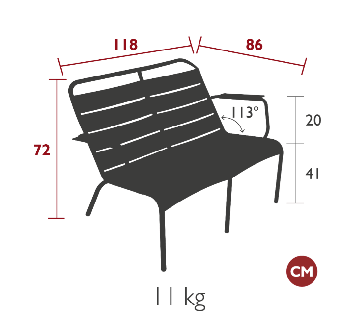Load image into Gallery viewer, Fermob Luxembourg Duo Low Armchair from Fermb Kids Corner Contract Bench collection, featuring a modern wooden design and ergonomic shape.
