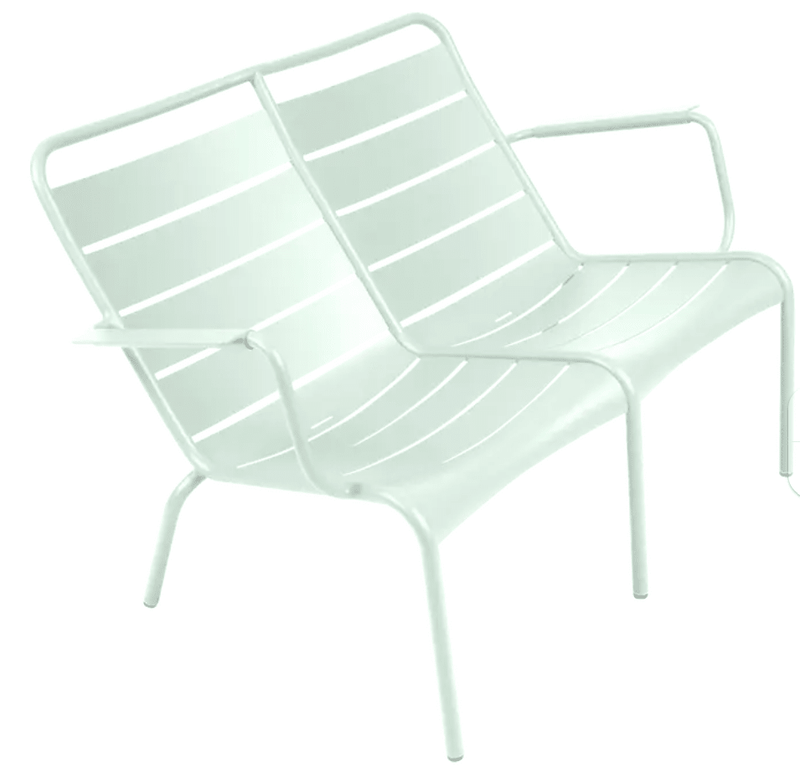 Load image into Gallery viewer, Ice mint Luxembourg Duo Low Armchair from Fermob, part of Fermb Kids Corner Contract Bench collection, showing a stylish low armchair.
