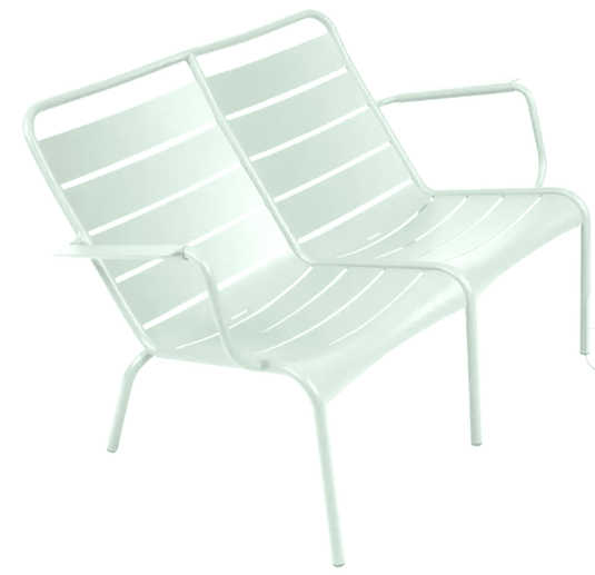 Ice mint Luxembourg Duo Low Armchair from Fermob, part of Fermb Kids Corner Contract Bench collection, showing a stylish low armchair.