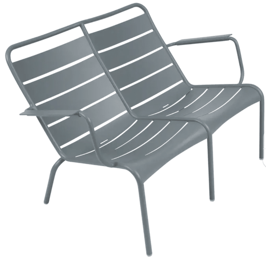 Fermob Luxembourg Duo Low Armchair in grey with modern design, part of Fermb Kids Corner Contract Bench collection.