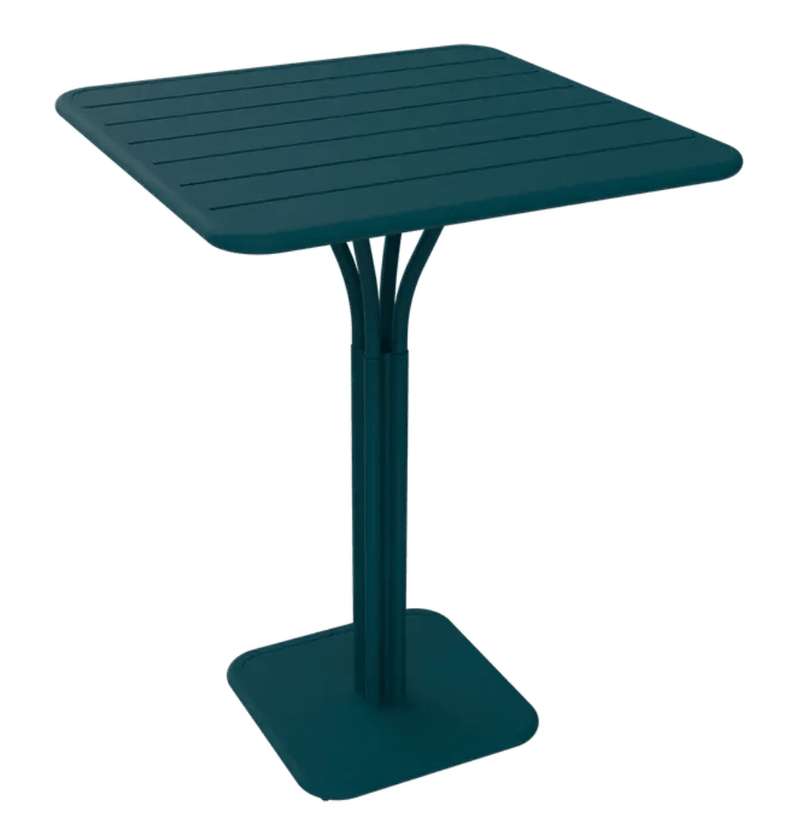Load image into Gallery viewer, Luxembourg High Pedestal Table 80 x 80 cm - Custom Wood DesignsLuxembourg high pedestal metal table by Fermob in Acapulco blue, 80x80 cm outdoor garden furniture.Metal Table24575206104119Acapulco Blue
