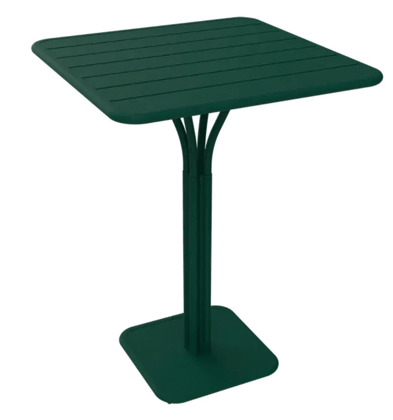 Load image into Gallery viewer, Luxembourg High Pedestal Table 80 x 80 cm - Custom Wood DesignsCedar green Fermob Luxembourg high pedestal metal table, 80x80 cm, outdoor furniture with a modern design for patios or gardens.Metal Table24575205938583Cedar Green
