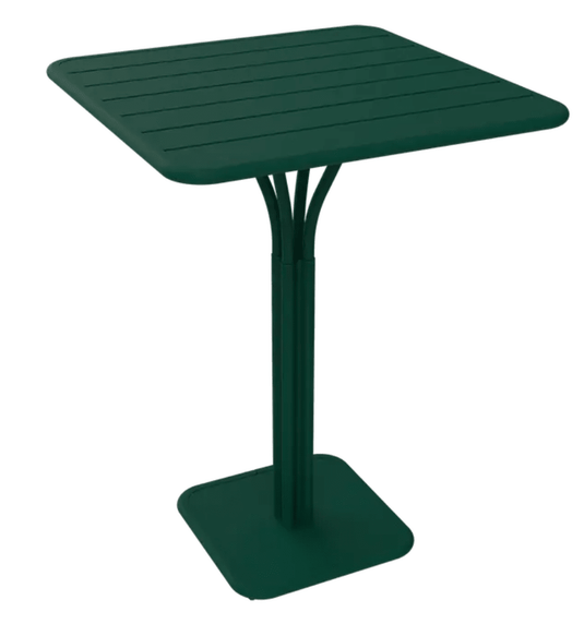 Luxembourg High Pedestal Table 80 x 80 cm - Custom Wood DesignsCedar green Fermob Luxembourg high pedestal metal table, 80x80 cm, outdoor furniture with a modern design for patios or gardens.Metal Table24575205938583Cedar Green
