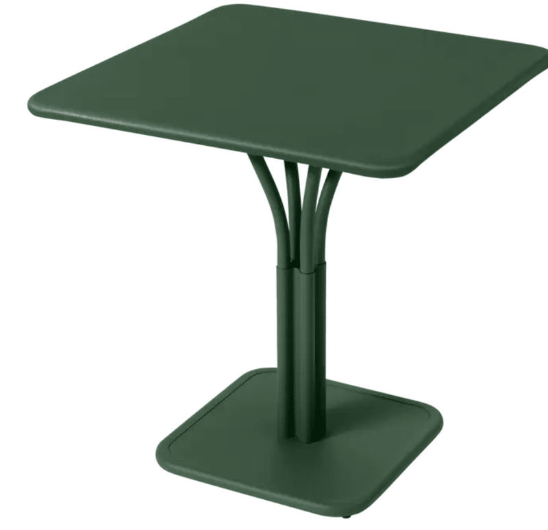 Load image into Gallery viewer, Luxembourg High Pedestal Table 80 x 80 cm - Custom Wood DesignsLuxembourg metal table by Fermob with cedar green finish, 71x71 inches, outdoor aluminum table with solid top for restaurant useMetal Table24575204314295Willow Green
