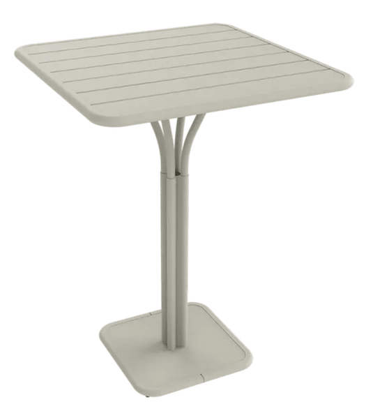 Luxembourg High Pedestal Table 80 x 80 cm - Custom Wood DesignsClay grey Fermob Luxembourg high pedestal metal table, 80x80 cm, outdoor furniture with modern design.Metal Table24575205805815Clay Grey