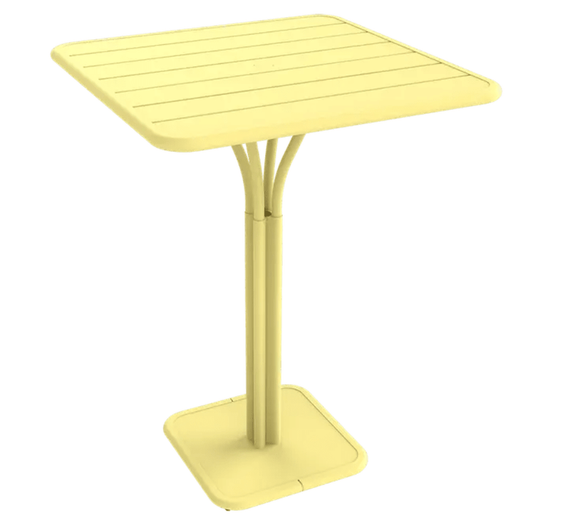 Load image into Gallery viewer, Luxembourg High Pedestal Table 80 x 80 cm - Custom Wood DesignsFermob Luxembourg high pedestal metal outdoor table with frosted lemon finish, 80x80 cm, suitable for patio or garden use.Metal Table24575205507511Frosted Lemon
