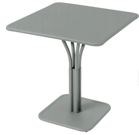 Luxembourg High Pedestal Table 80 x 80 cm - Custom Wood DesignsLapili Grey Fermob Luxembourg metal outdoor table with solid top, 71x71 inches, ideal for patio or restaurant outdoor settings.Metal Table24575204314295Willow Green