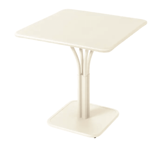 Luxembourg High Pedestal Table 80 x 80 cm - Custom Wood DesignsFermob Luxembourg metal table in latte beige with solid aluminum top, ideal for outdoor dining and patio useMetal Table24575204314295Willow Green