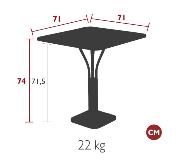 Load image into Gallery viewer, Luxembourg High Pedestal Table 80 x 80 cm - Custom Wood DesignsFermob Luxembourg metal table with 71x71-inch top, suitable for hospitality or outdoor settings, featuring a sturdy pedestal design.Metal Table24575204314295Willow Green
