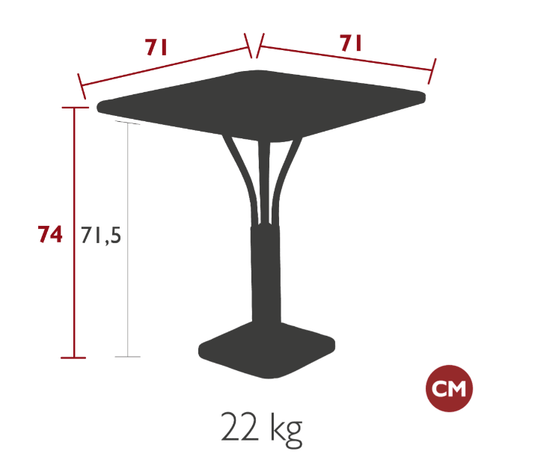 Luxembourg High Pedestal Table 80 x 80 cm - Custom Wood DesignsFermob Luxembourg metal table with a 71 x 71-inch solid aluminum top for outdoor dining or restaurant use.Metal Table24575204314295Willow Green