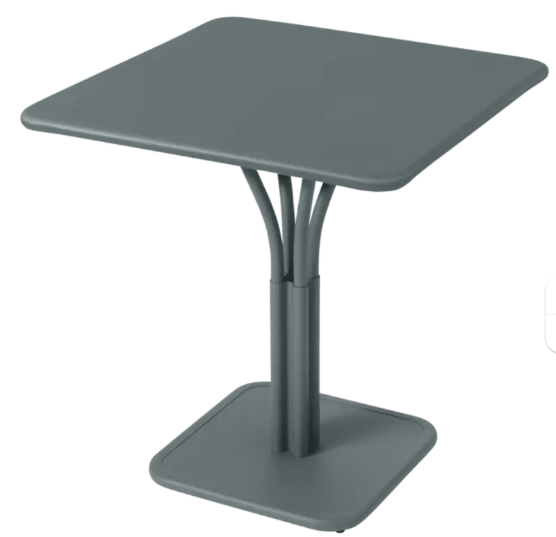 Load image into Gallery viewer, Luxembourg High Pedestal Table 80 x 80 cm - Custom Wood DesignsLuxembourg metal table by Fermob with storm grey finish, 71x71 inches outdoor aluminum table with solid top for patio or restaurant useMetal Table24575204314295Willow Green
