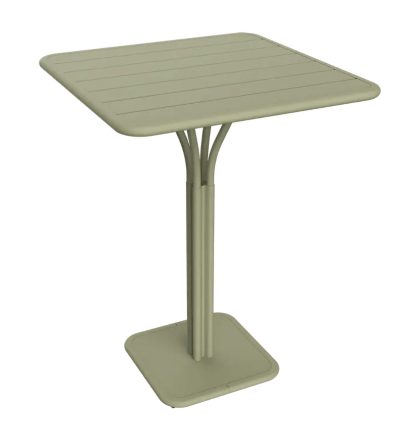 Load image into Gallery viewer, Luxembourg High Pedestal Table 80 x 80 cm - Custom Wood DesignsWillow green Fermob Luxembourg high pedestal metal table, 80x80 cm, outdoor furniture with sleek modern design.Metal Table24575204314295Willow Green
