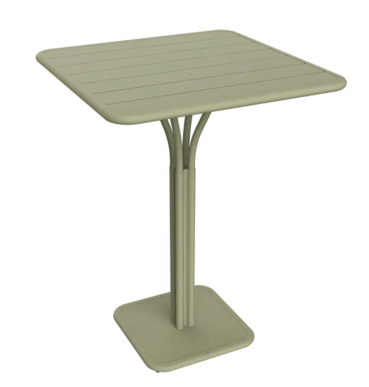 Luxembourg High Pedestal Table 80 x 80 cm - Custom Wood DesignsWillow green Fermob Luxembourg high pedestal metal table, 80x80 cm, outdoor furniture with sleek modern design.Metal Table24575204314295Willow Green