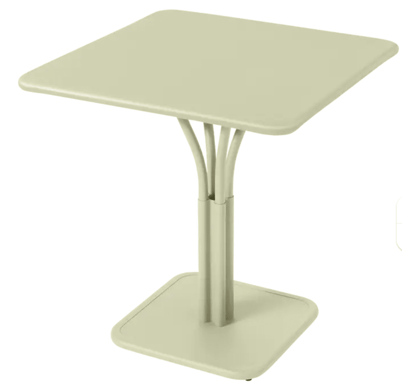 Load image into Gallery viewer, Luxembourg High Pedestal Table 80 x 80 cm - Custom Wood DesignsWillow green Fermob Luxembourg metal outdoor table with a solid top, 71x71 inches, ideal for patio or restaurant settings.Metal Table24575204314295Willow Green
