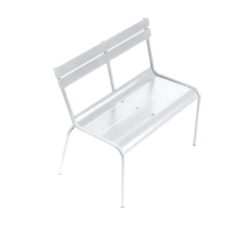 Load image into Gallery viewer, LUXEMBOURG KID BENCH – Fermob - Custom Wood DesignsCotton white Fermob Luxembourg Kid Bench, a durable kids' corner contract bench for restaurant or outdoor use.Fermb Kids Corner Contract Bench24575202139287Cotto White
